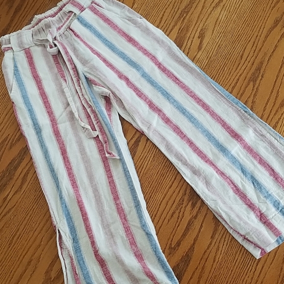 Indigo Rein Linen Beach Pants Striped Small - Picture 1 of 12